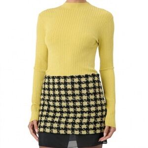 Yellow and Black Checkered Mini Dress